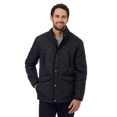 Big and tall navy quilted fleece lined jacket